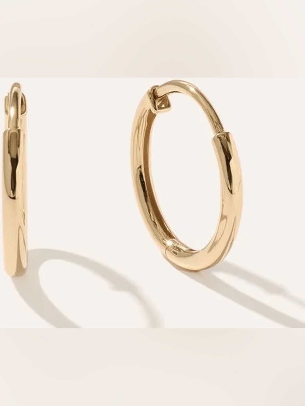 Gold Huggie Hoop Earring - Minimal Everyday Jewelry